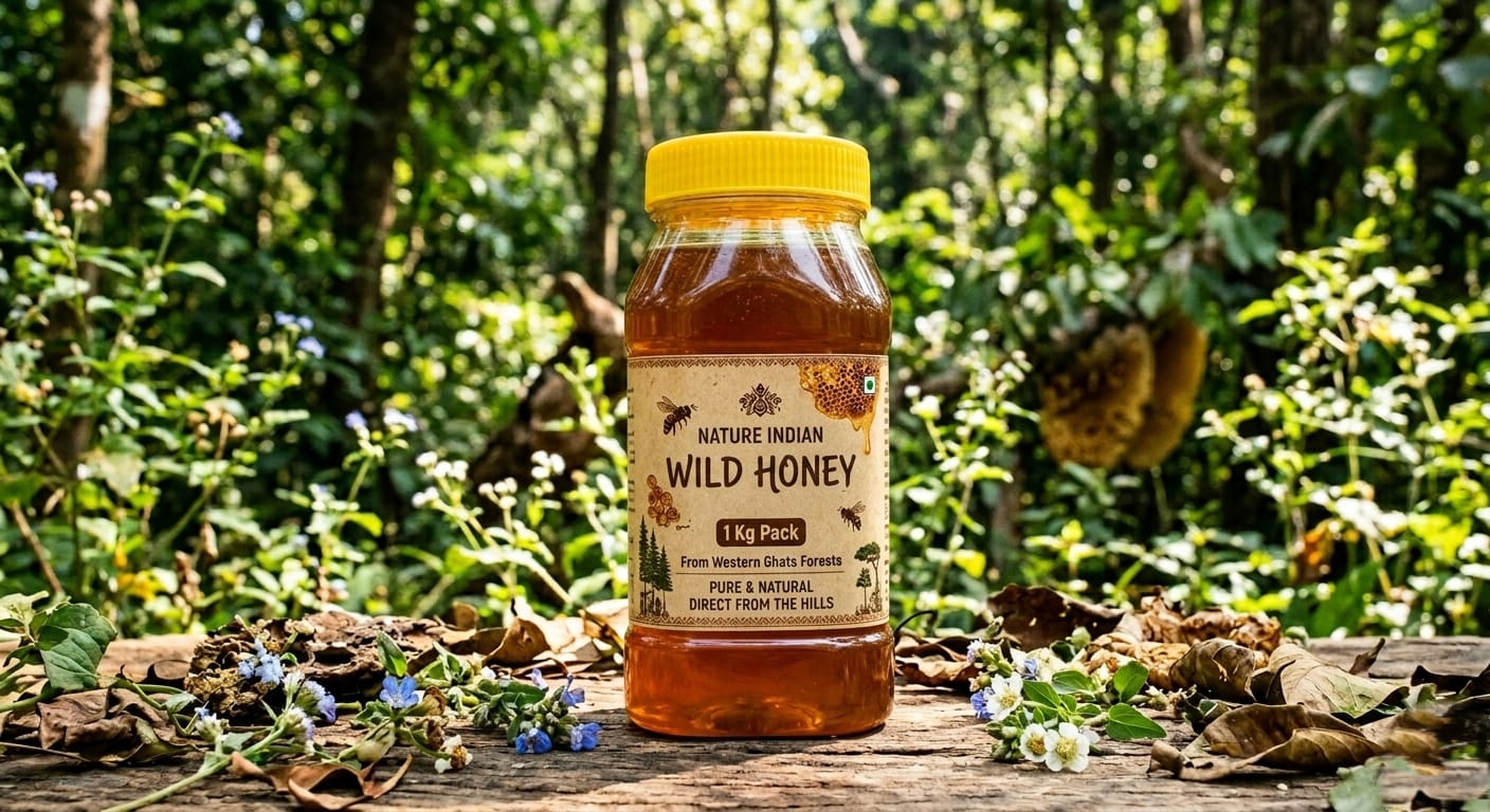 nature indian pure wild honey (1kg pack) – raw & natural forest honey from western ghats nature indian pure wild honey (1kg pack) – raw & natural forest honey from western ghats