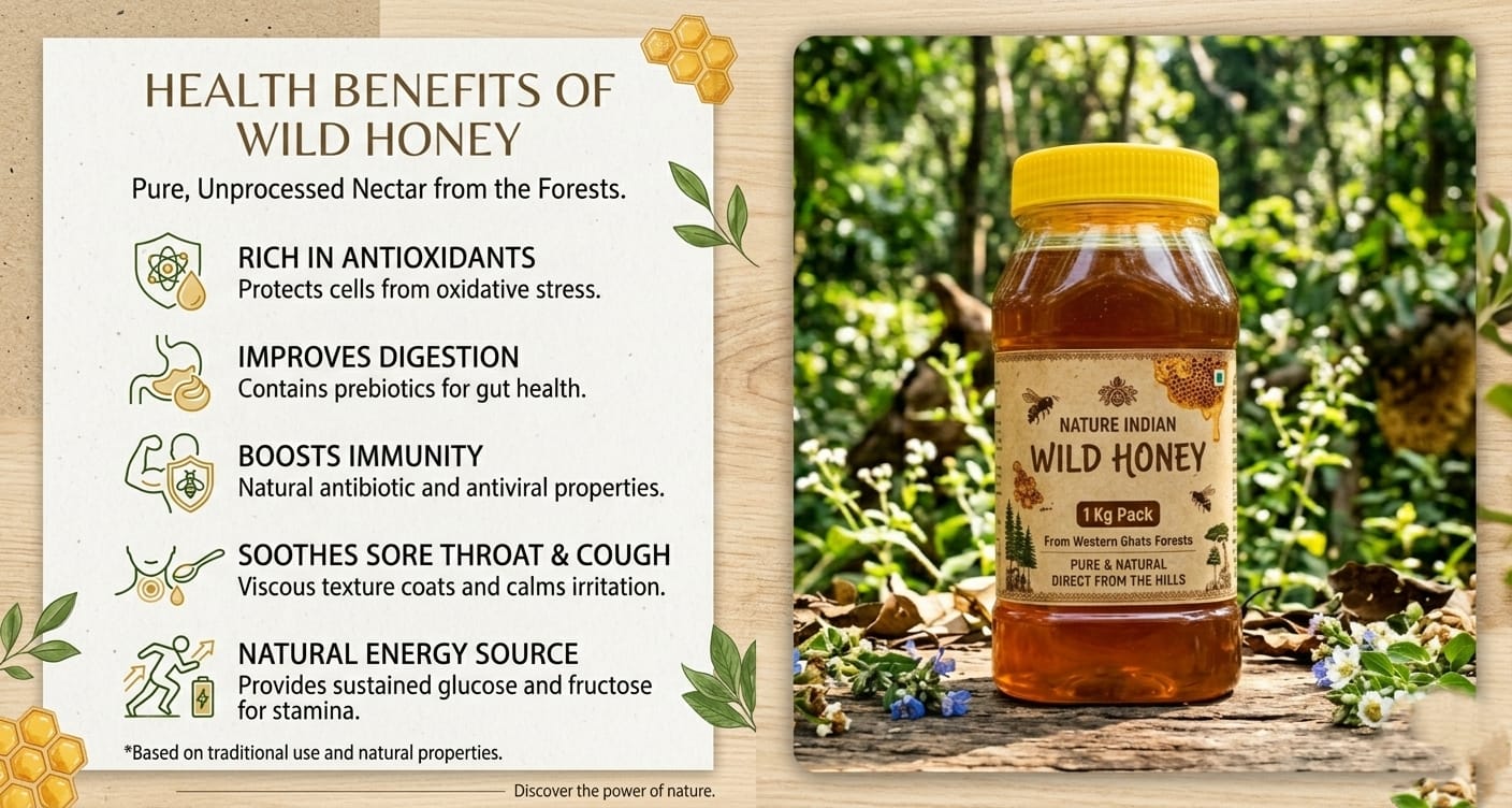 nature indian pure wild honey (1kg pack) – raw & natural forest honey from western ghats nature indian pure wild honey (1kg pack) – raw & natural forest honey from western ghats