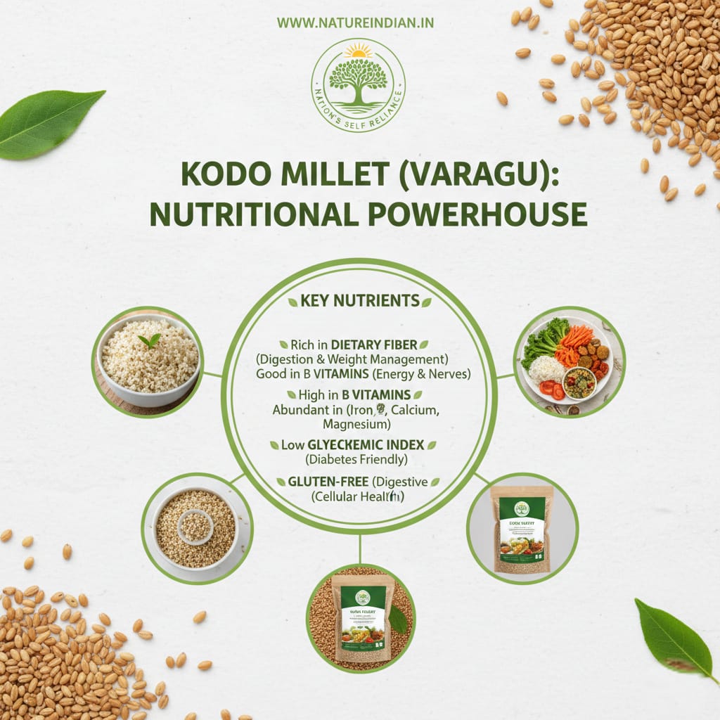 nature indian organic varagu (kodo millet) 1kg | high antioxidant & diabetic friendly ancient grain nature indian organic varagu (kodo millet) 1kg | high antioxidant & diabetic friendly ancient grain