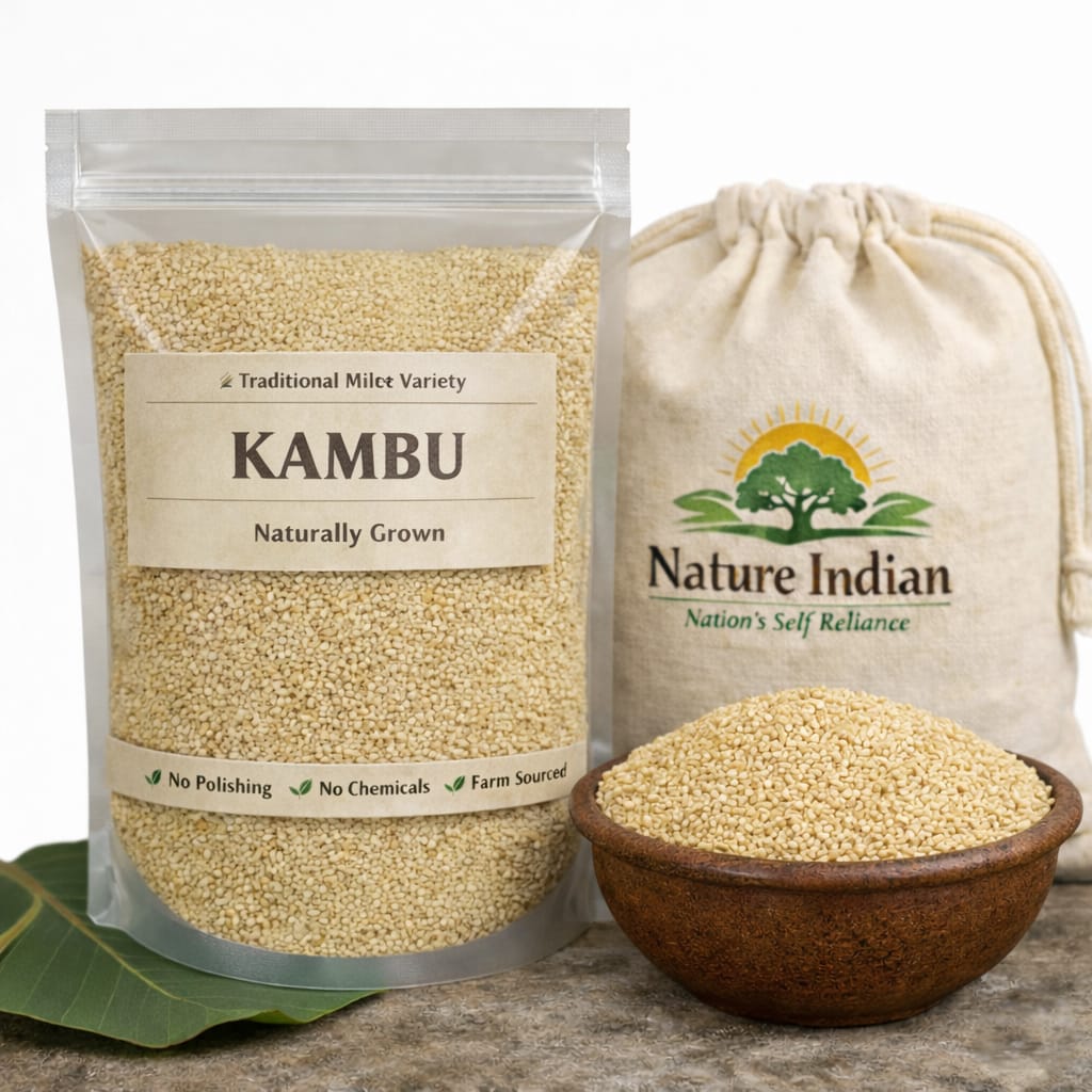 nature indian organic kambu (pearl millet) 1 kg | iron rich & natural body coolant ancient grain nature indian organic kambu (pearl millet) 1 kg | iron rich & natural body coolant ancient grain