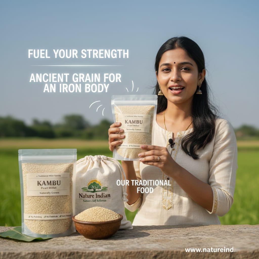 nature indian organic kambu (pearl millet) 1 kg | iron rich & natural body coolant ancient grain nature indian organic kambu (pearl millet) 1 kg | iron rich & natural body coolant ancient grain