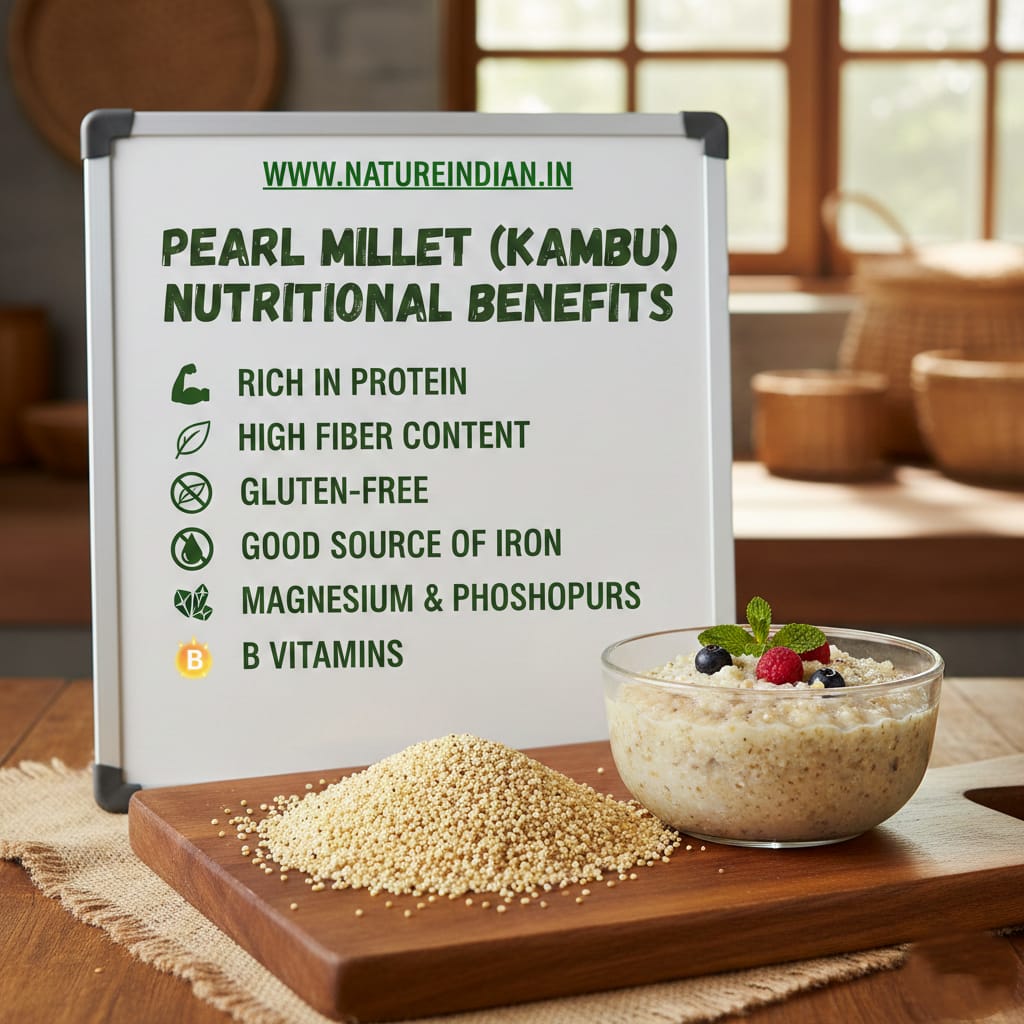 nature indian organic kambu (pearl millet) 1 kg | iron rich & natural body coolant ancient grain nature indian organic kambu (pearl millet) 1 kg | iron rich & natural body coolant ancient grain