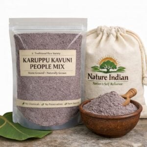 nature indian karuppu kavuni peoples mix flour – traditional black rice mix, stone ground, naturally grown, no preservatives, 1 kg