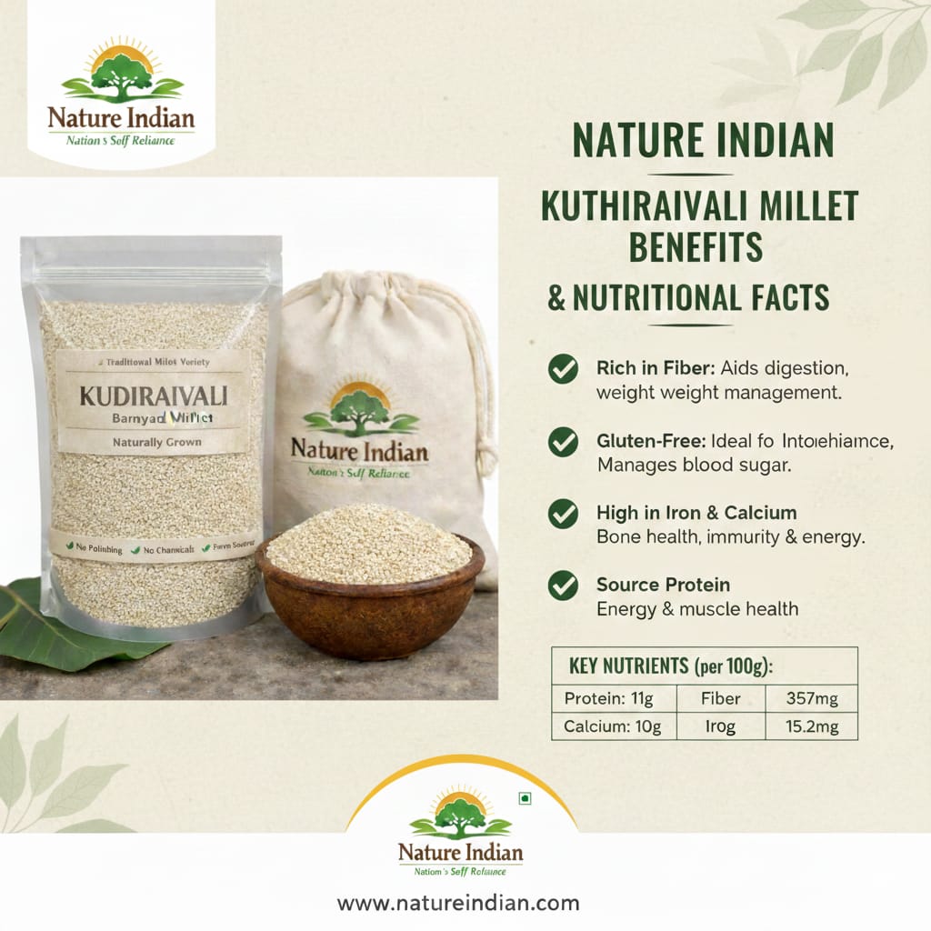 nature indian barnyard millet | kuthiraivali rice substitute | high fiber millet 1kg pack nature indian barnyard millet | kuthiraivali rice substitute | high fiber millet 1kg pack
