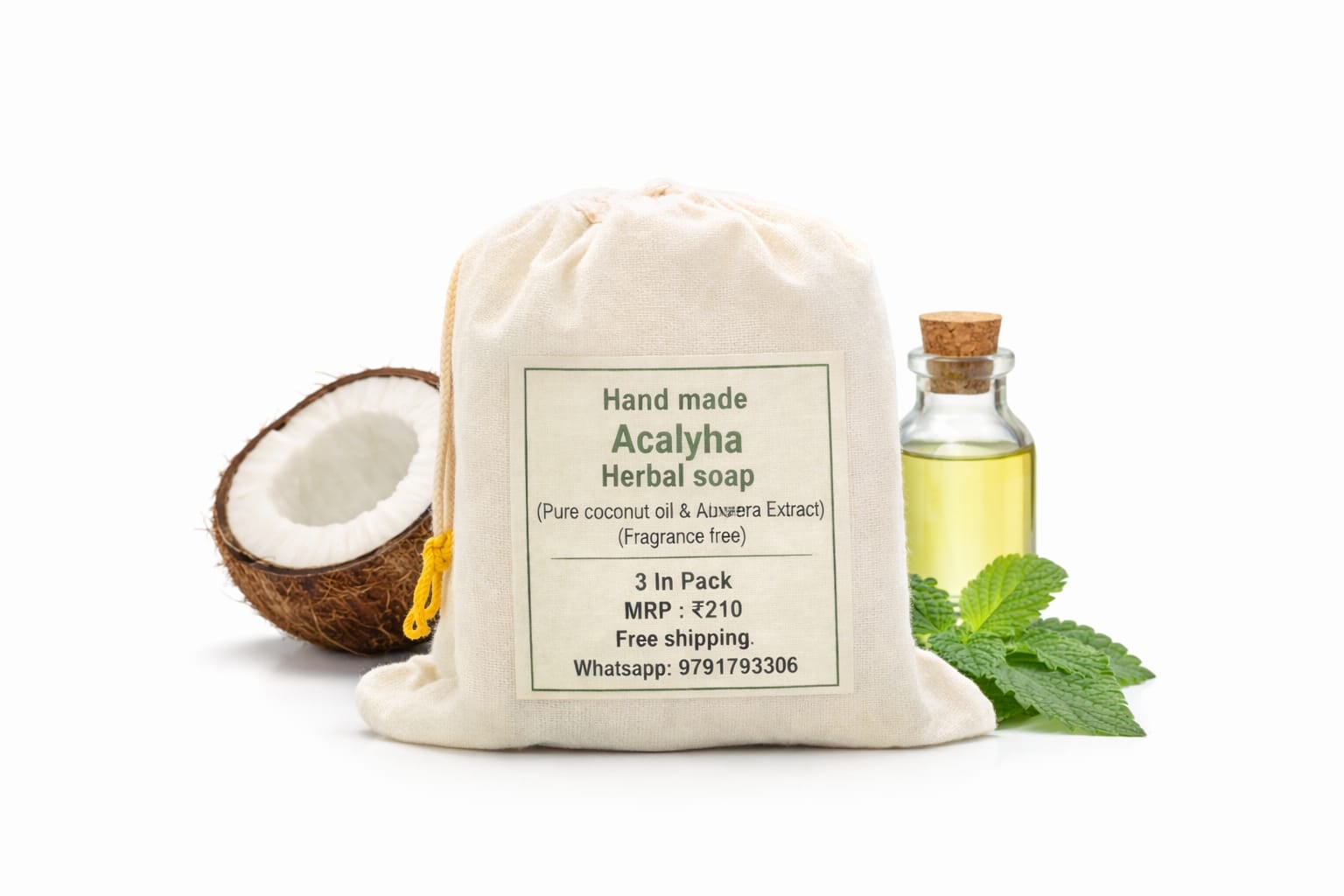 handmade original acalypha herbal soap / 3 in pack handmade original acalypha herbal soap / 3 in pack