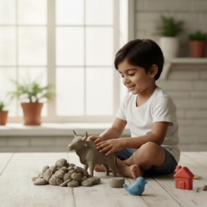 nature indian natural clay for kids 1kg | eco friendly, non toxic & chemical free creative modelling clay