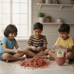nature indian natural red clay for kids 1kg | eco friendly, non toxic & chemical free creative modelling clay